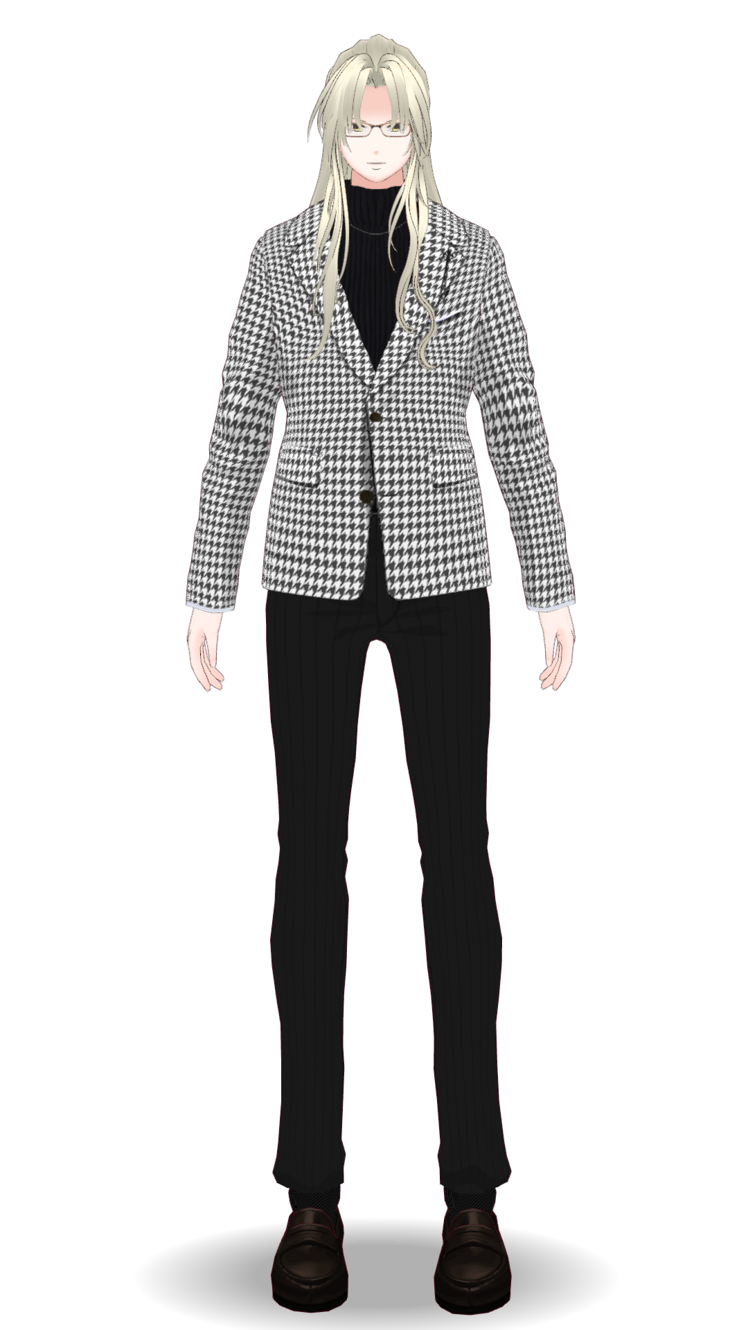 冬服姿の藍・W・楽歌 3Dモデル立ち絵